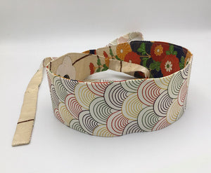 Reversible Wide Kimono Belt Seigaiha 5086 & 4466