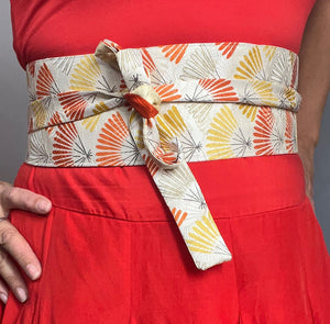 Reversible Wide Kimono Belt Botan 5397 & 5748