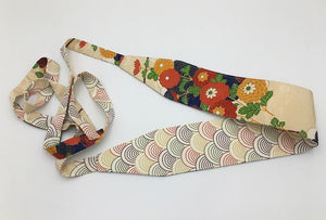 Reversible Wide Kimono Belt Seigaiha 5086 & 4466