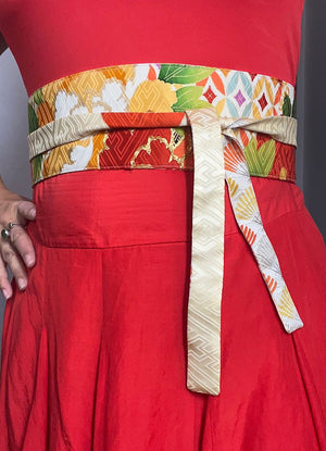 Reversible Wide Kimono Belt Botan 5397 & 5748