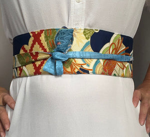 Reversible Wide Kimono Belt Kiku 5793 & 5566