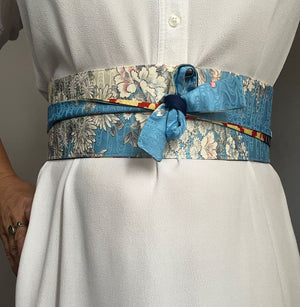 Reversible Wide Kimono Belt Kiku 5793 & 5566